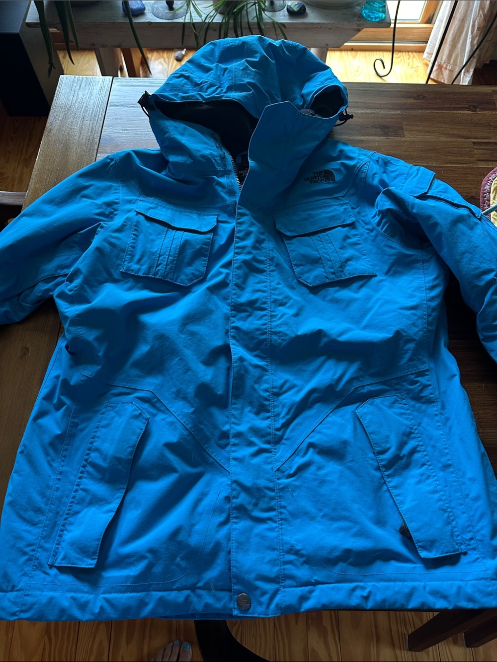 The North Face Bright Blue Hooded Ski Jacket